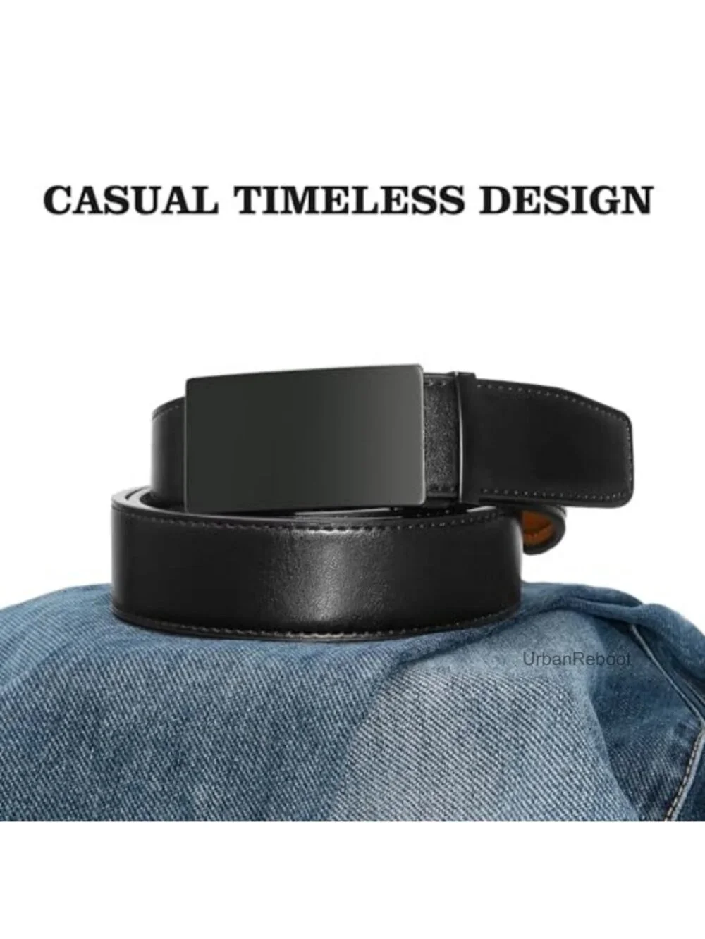 Personalized Engraved Leather Ratchet Belt for Men Gift Box